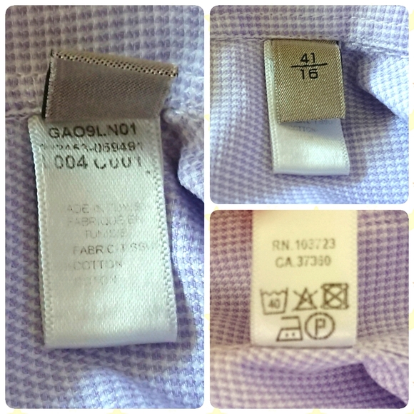 💖2/$35💖 Armani Collezioni Modern Fit Purple Check Dress Shirt - Picture 7 of 7